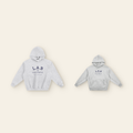 The Batce Lab Fleece Hoodie Pair: one kids' and one adult piece laid side by side, the same design at two sizes
