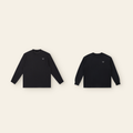 The Batce Long Sleeve Pair: one kids' and one adult piece laid side by side, the same design at two sizes