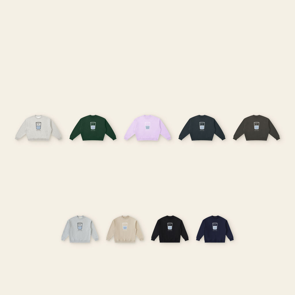 The Just Right Fleece Sweatshirt Pair: every color — adult Heather Gray, Dark Green, Lavender, Navy Blue, Dark Gray; kids Heather Gray, Khaki, Black, Navy Blue. Pick each on its own