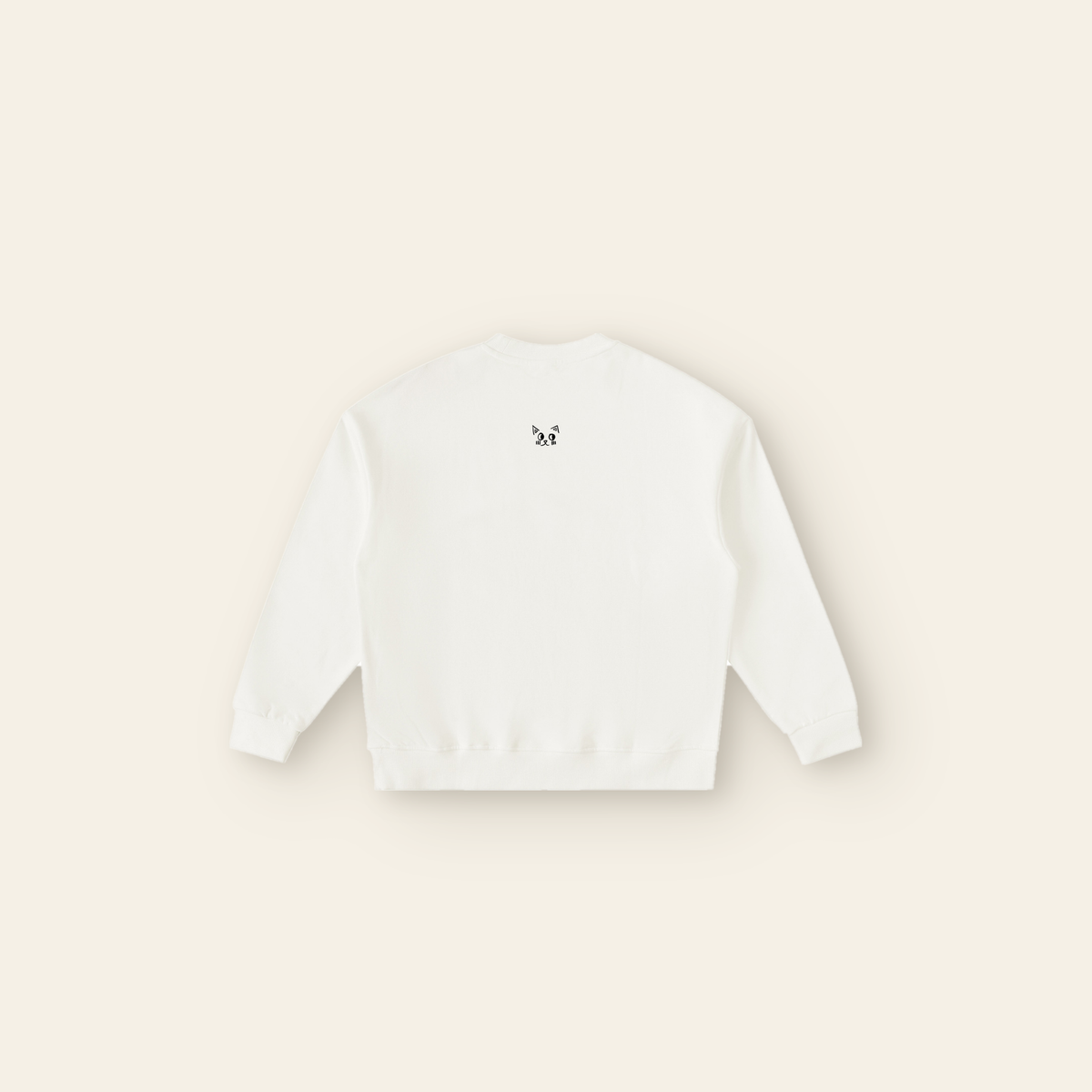 Just Right Full Lettering Fleece Sweatshirt – Kids in Beige, back, laid flat