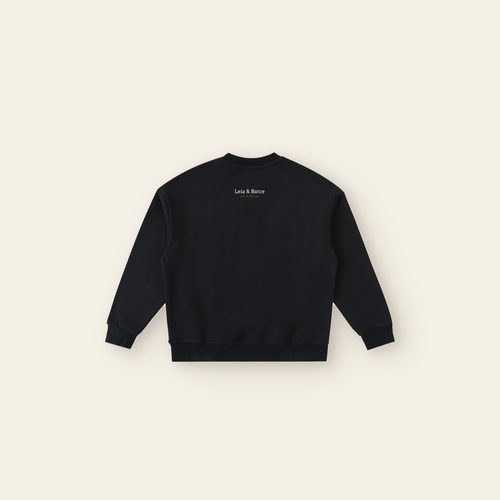 Cherry on Top Cake Fleece Sweatshirt – Kids in Black, back, laid flat