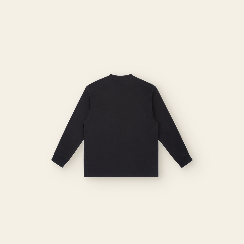 The Batce Lab Long Sleeve T-Shirt – Adult in Black, back, laid flat