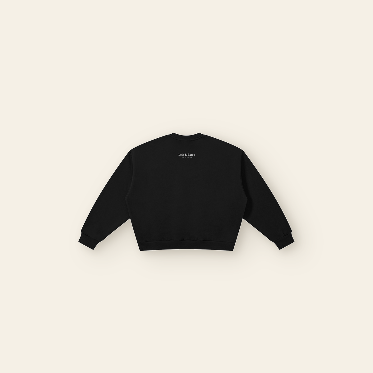The Batce Sweatshirt – Adult in Black, back, laid flat