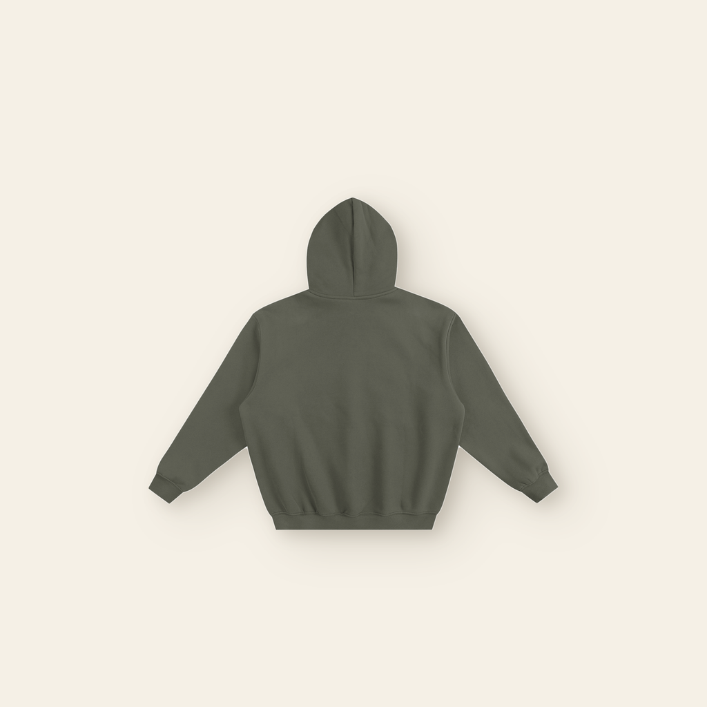 The Batce Lab Boxy Hoodie – Adult in Dark Gray, back, laid flat