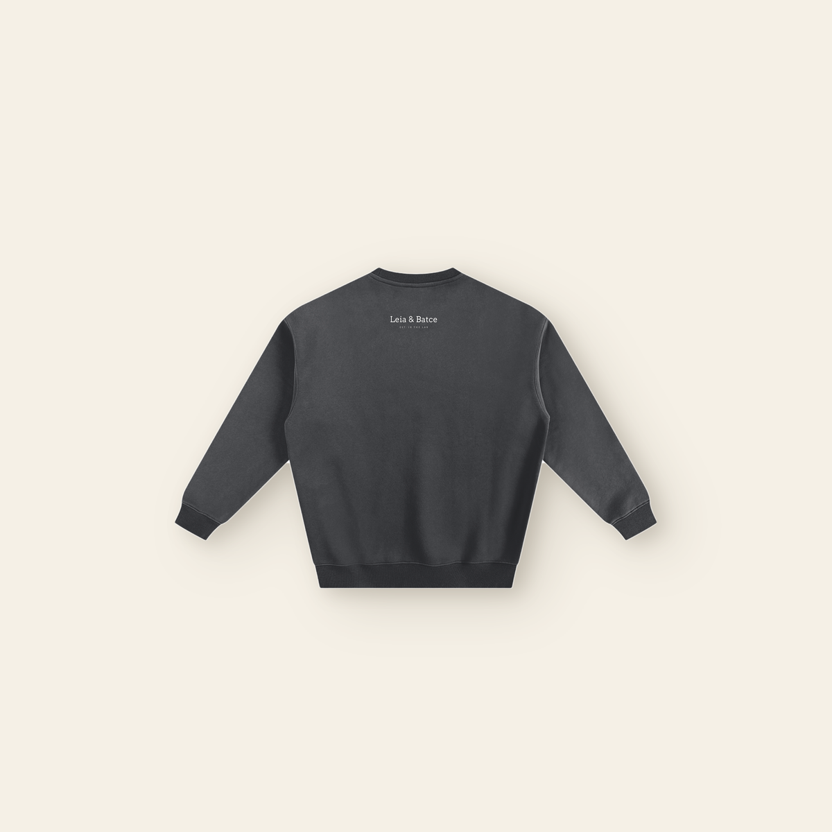 The Batce Sweatshirt – Men's in Dark Gray, back, laid flat