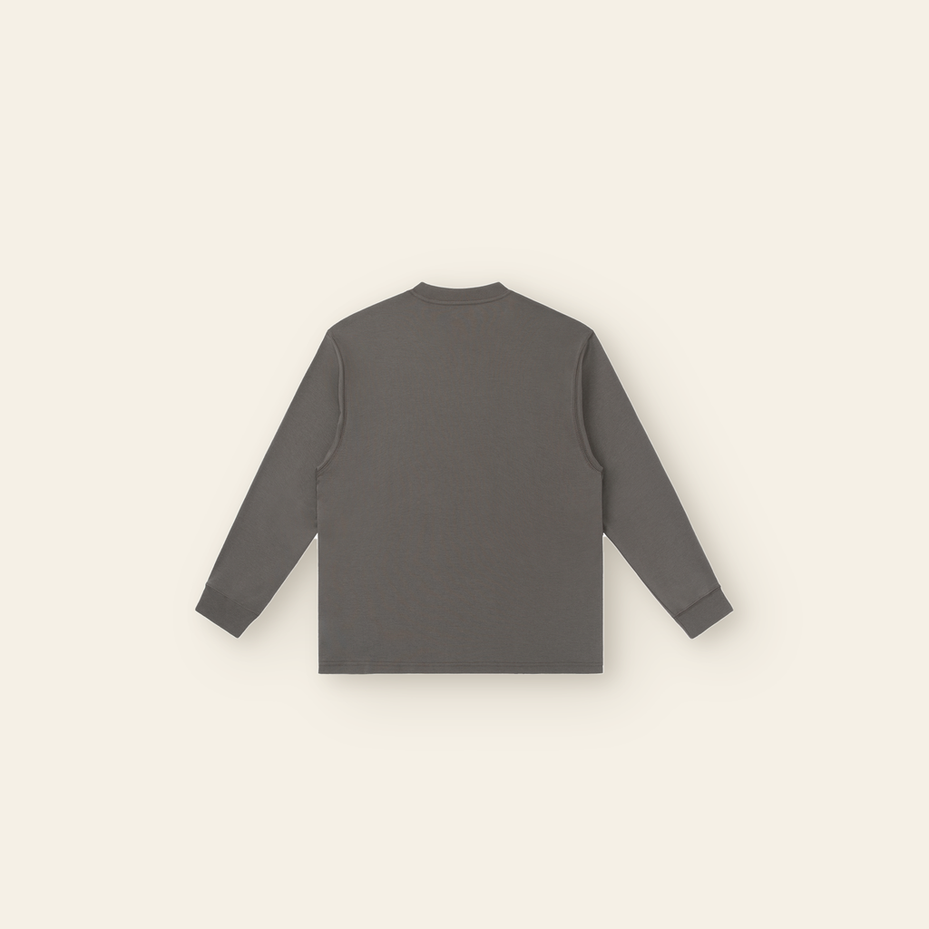 The Batce Long Sleeve T-Shirt – Adult in Dark Gray, back, laid flat