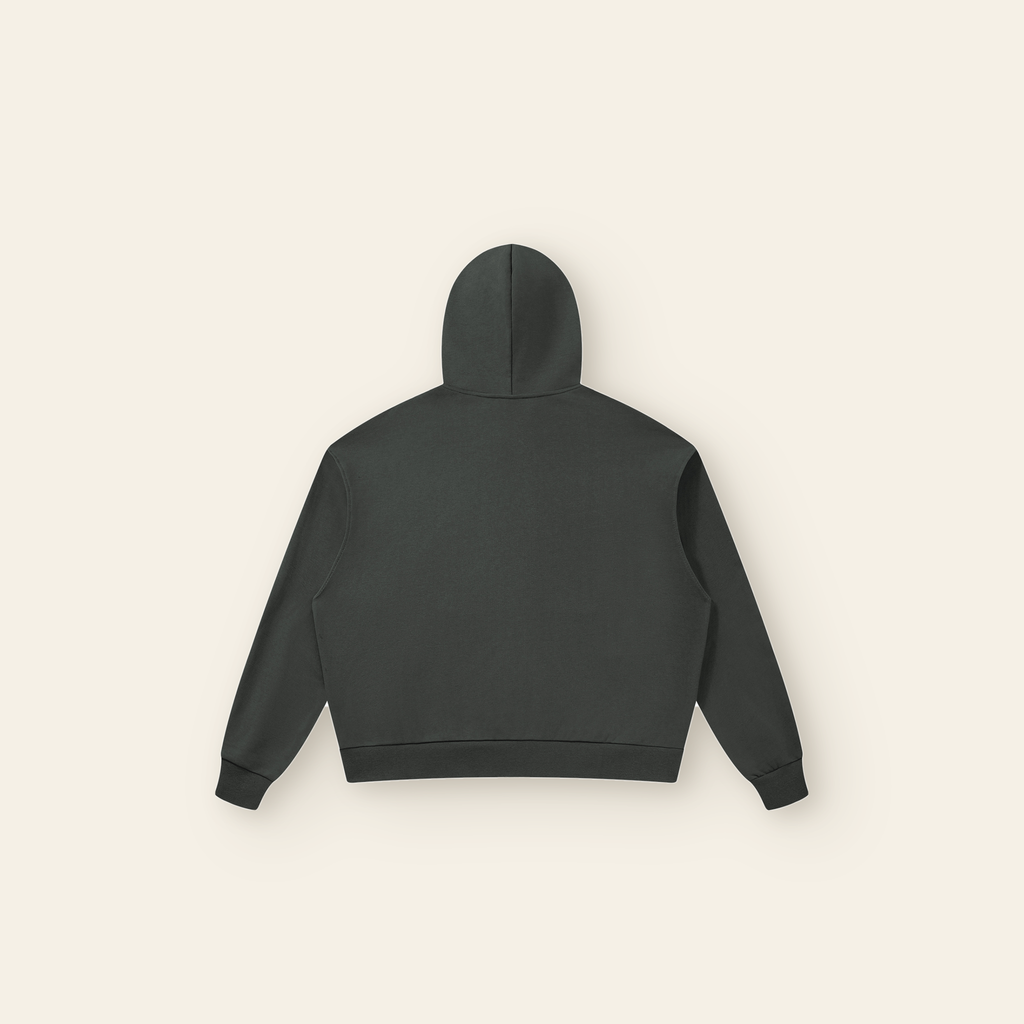 The Batce Zip Hoodie – Adult in Dark Gray, back, laid flat
