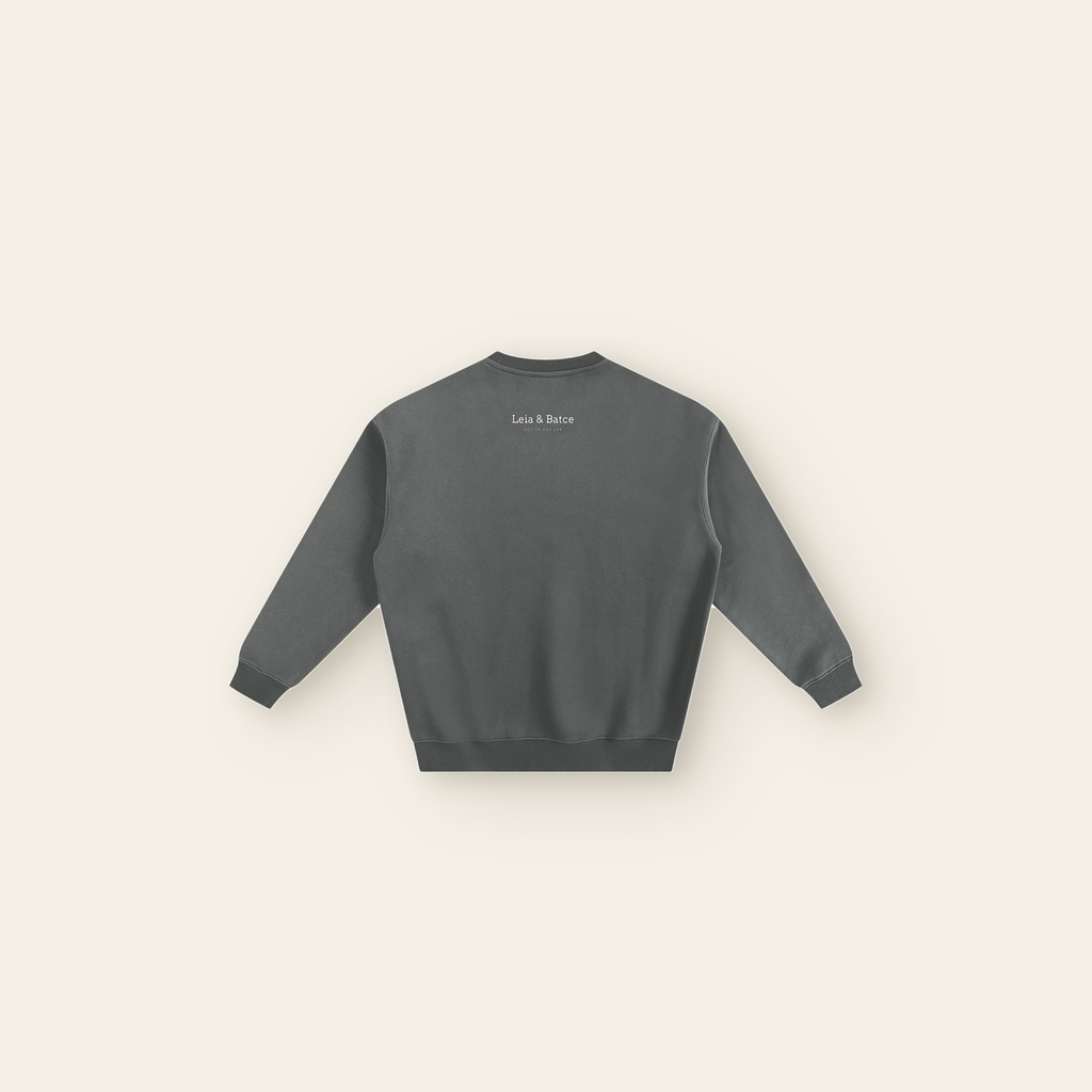 The Batce Sweatshirt – Men's in Gray, back, laid flat