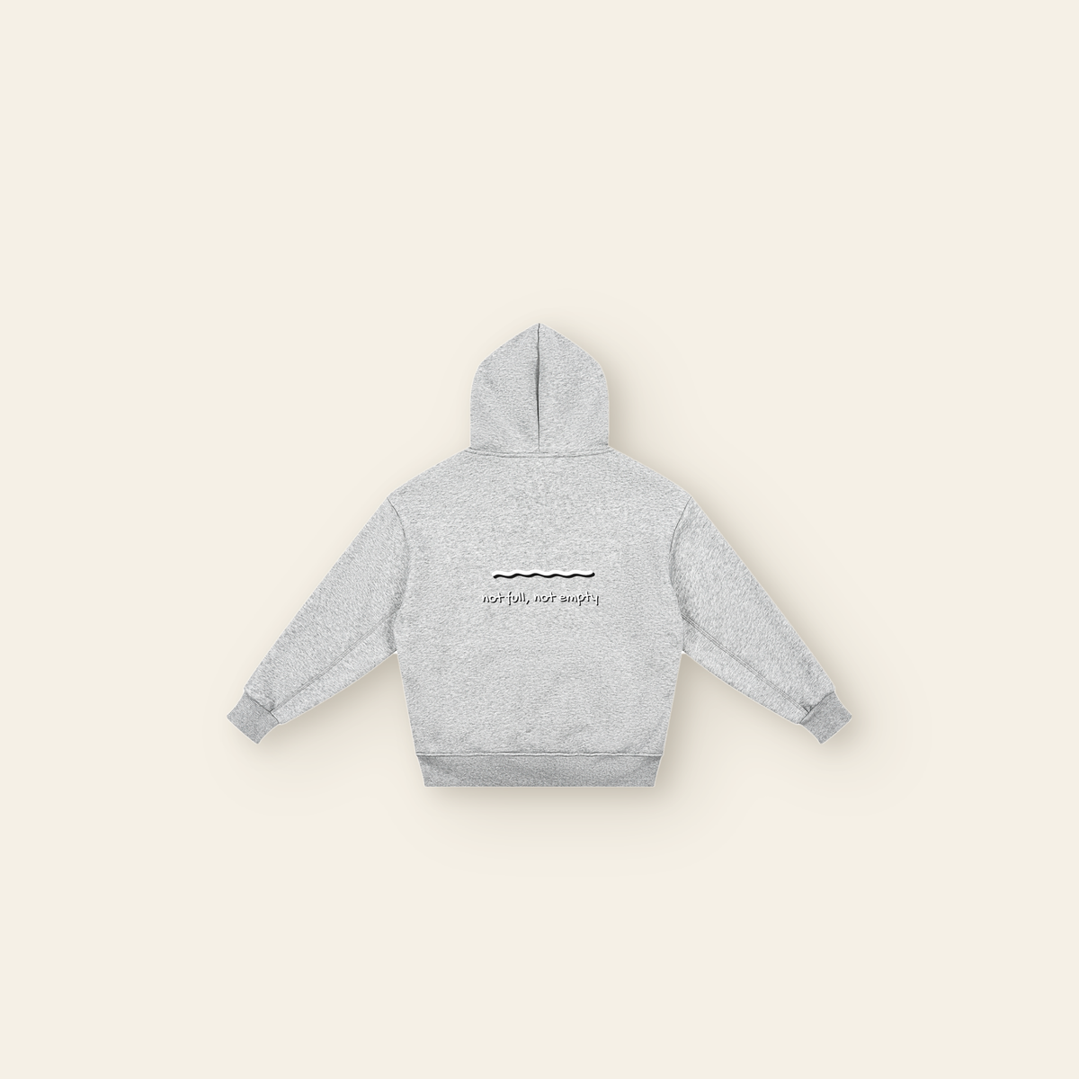 Just Right Back Wave Fleece Hoodie – Kids in Heather Gray, back, laid flat
