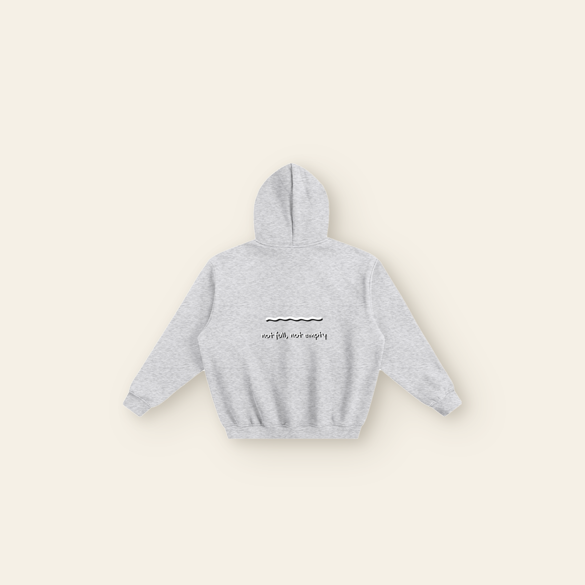 Just Right Back Wave Boxy Fleece Hoodie – Adult in Heather Gray, back, laid flat