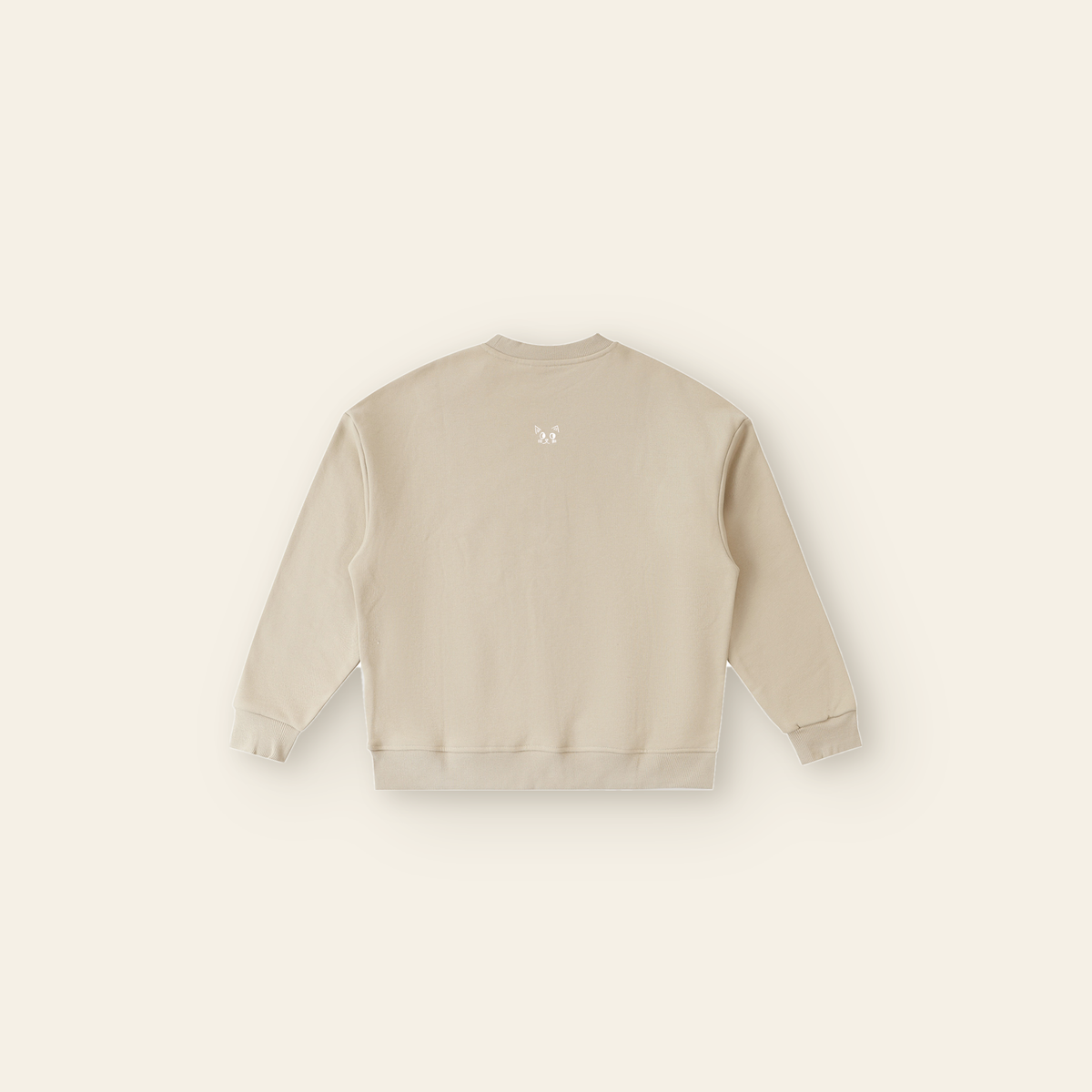 Just Right Full Lettering Fleece Sweatshirt – Kids in Khaki, back, laid flat