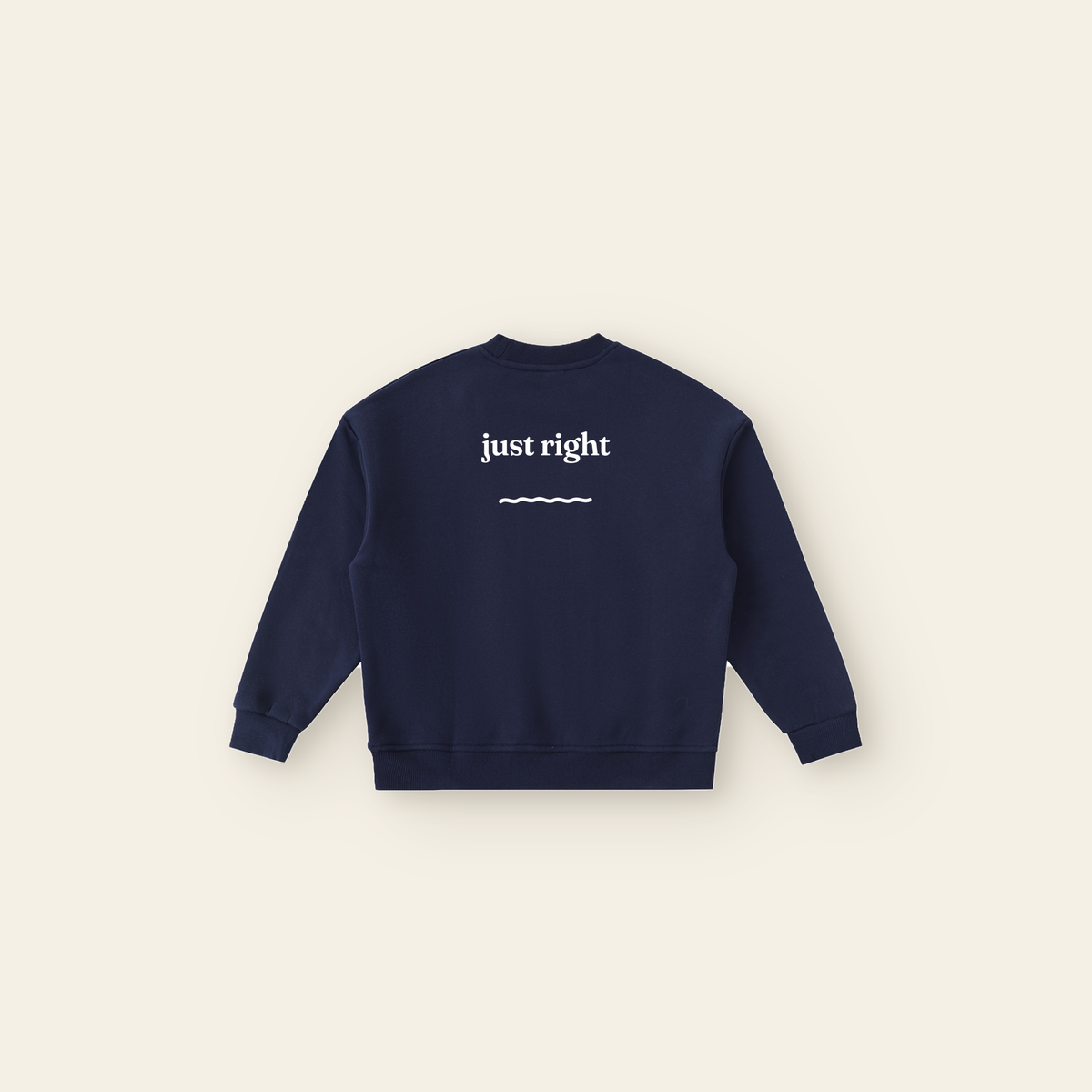 Just Right Fleece Sweatshirt – Kids in Navy Blue, back, laid flat