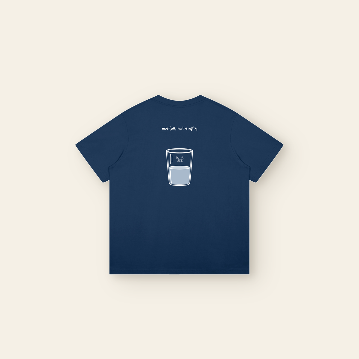Just Right Small T-Shirt – Adult in Navy Blue, back, laid flat