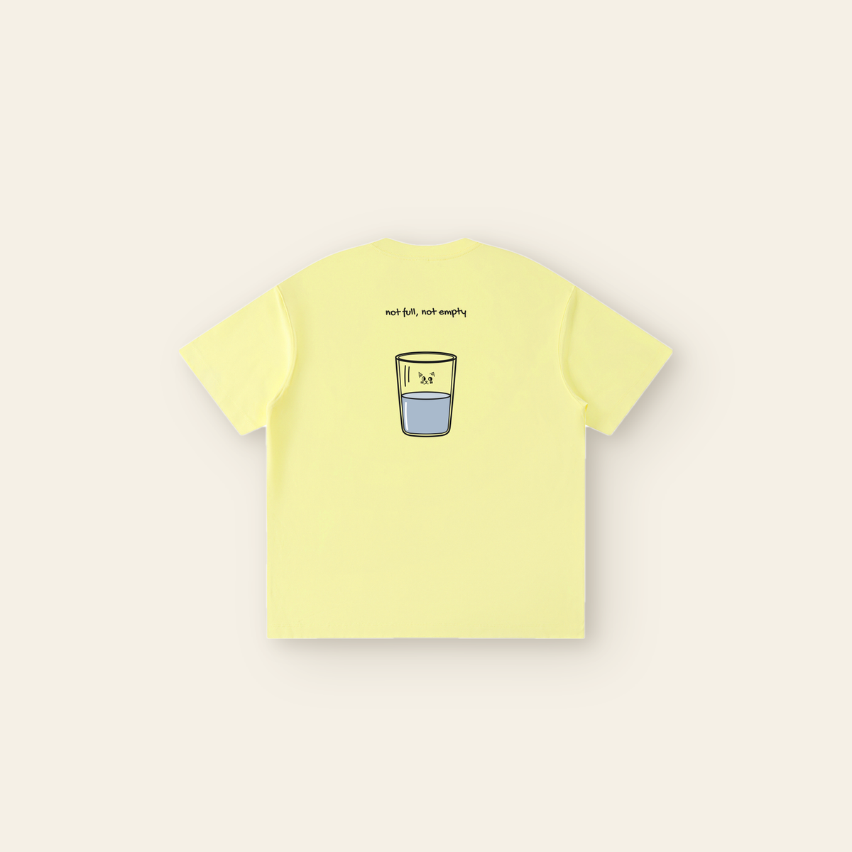 Just Right Small T-Shirt – Kids in Yellow, back, laid flat