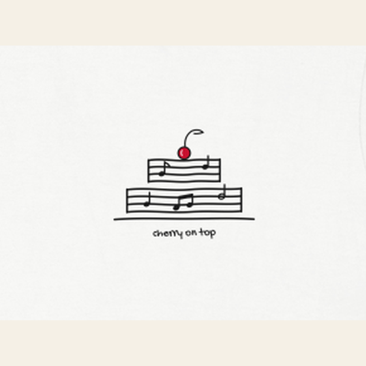 Close-up of the print on the White adult piece — the kids' piece carries the same design