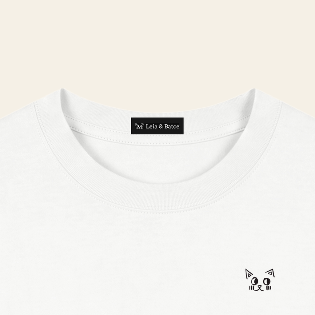 The Leia & Batce label sewn inside the back collar