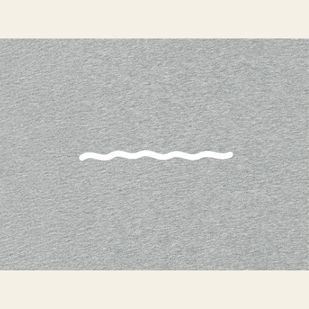 Close-up of the Just Right print on the back of the Heather Gray zip hoodie