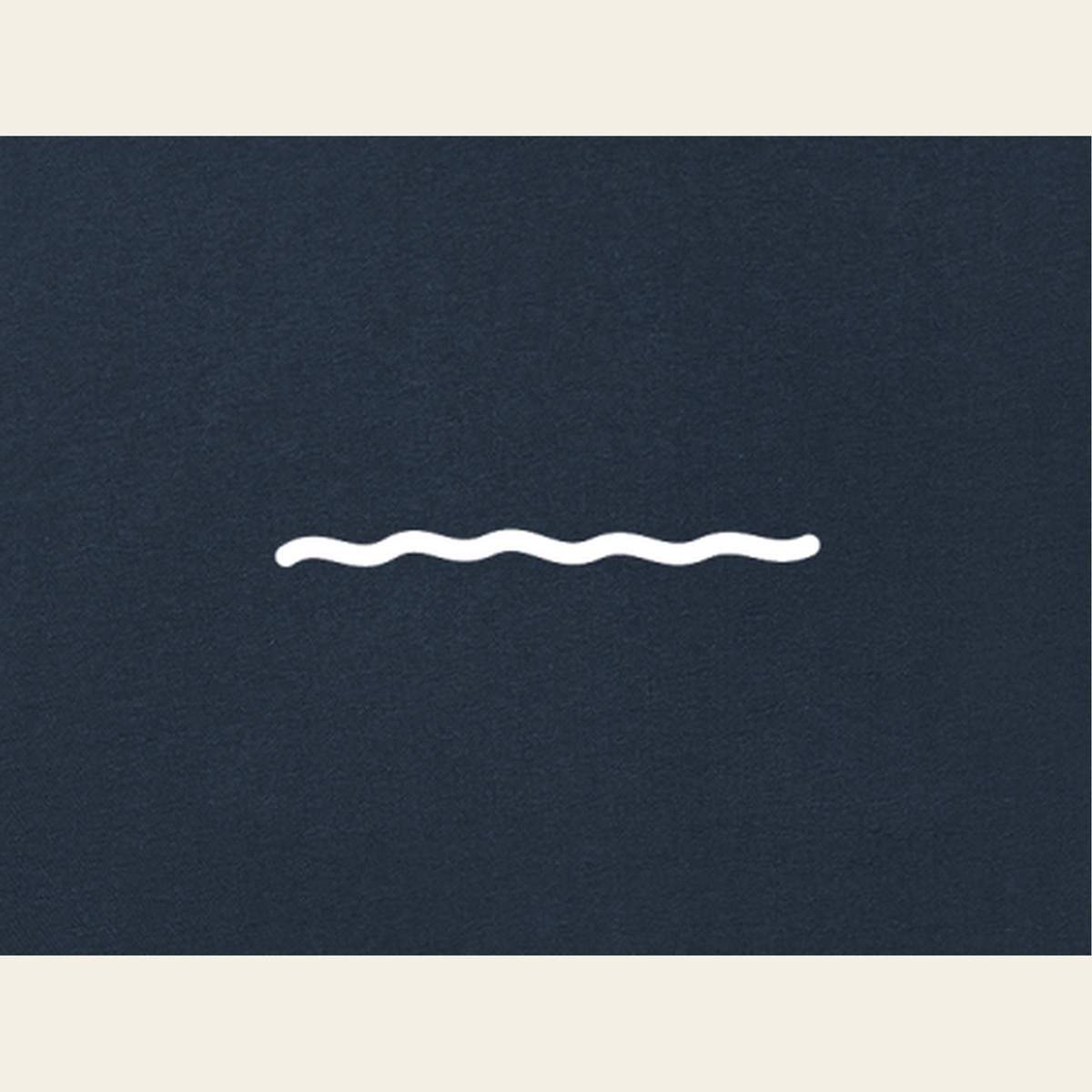 Close-up of the Just Right print on the back of the Navy Blue zip hoodie