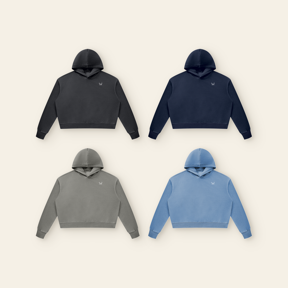 The Batce Hoodie – Women's in all 4 colors: Black, Navy Blue, Light Gray, Slate Blue