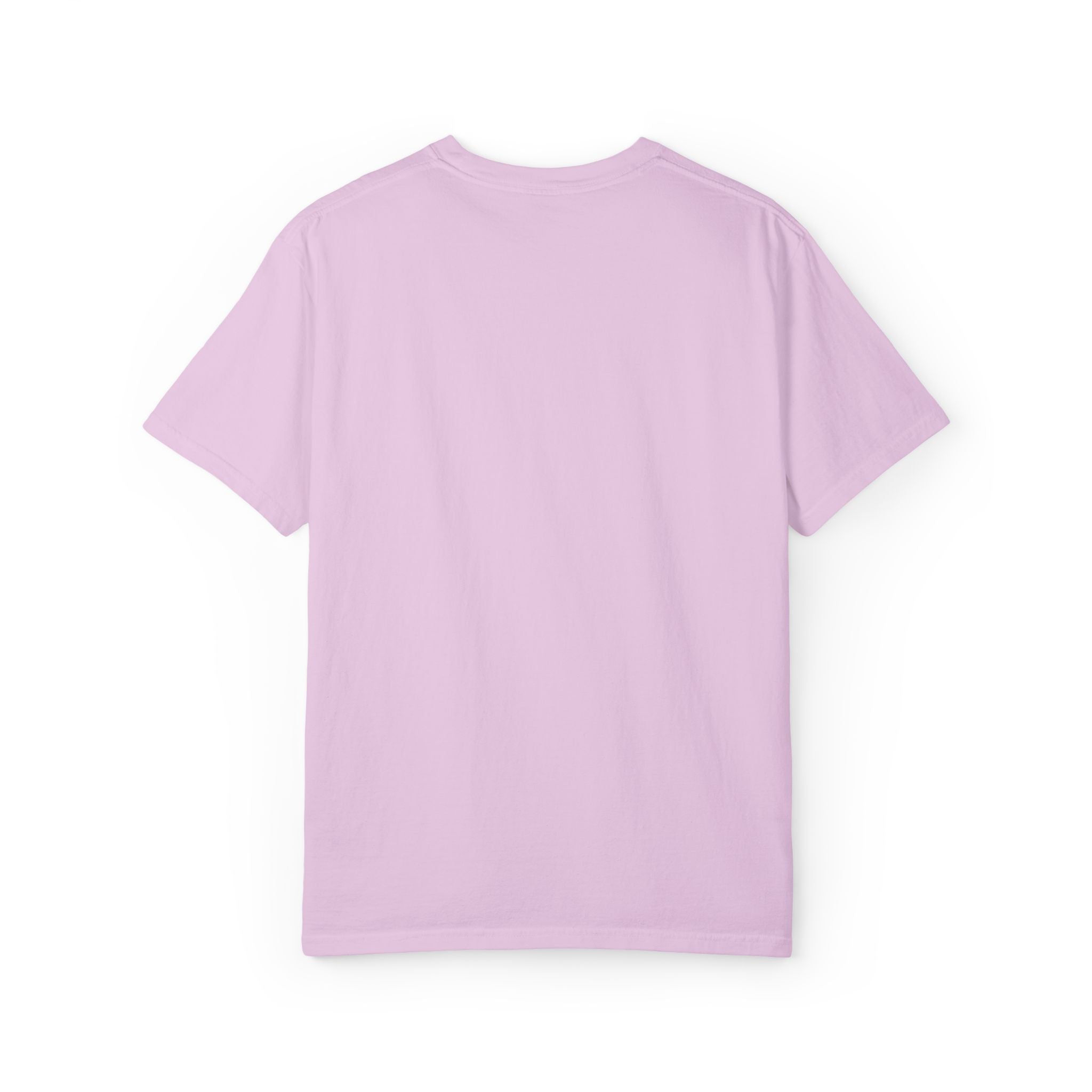 Minimal Heart Chest Tee — Garment-Dyed Coral T-Shirt