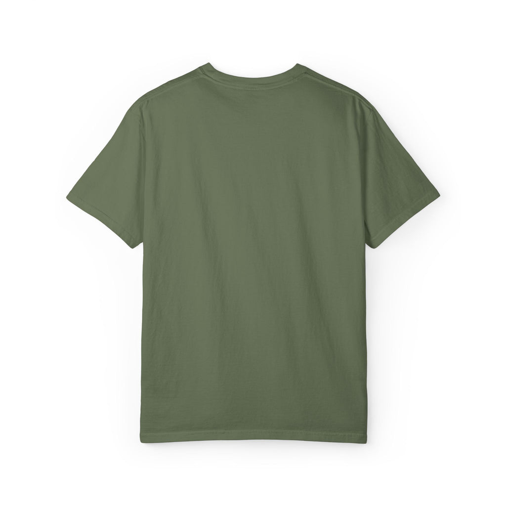 Minimal Heart Chest Tee — Garment-Dyed Coral T-Shirt