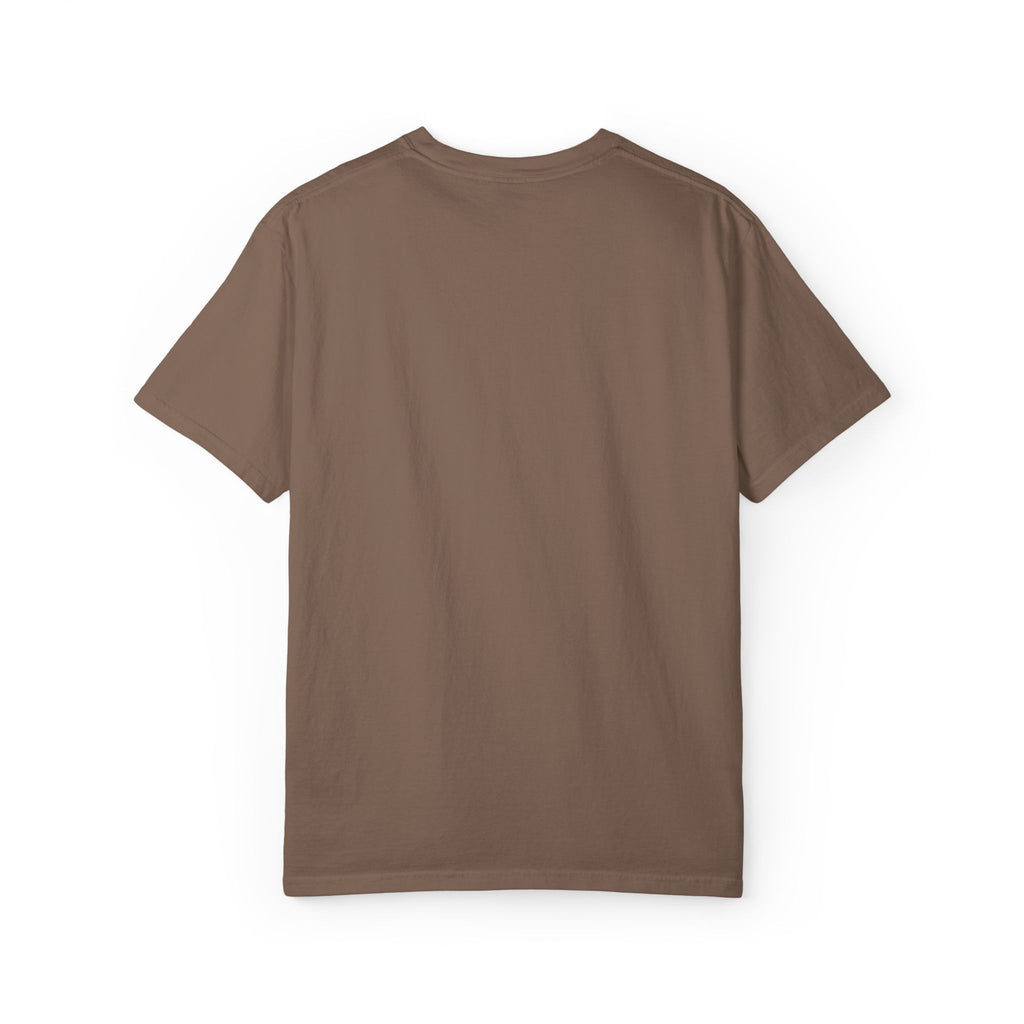 Minimal Heart Chest Tee — Garment-Dyed Coral T-Shirt