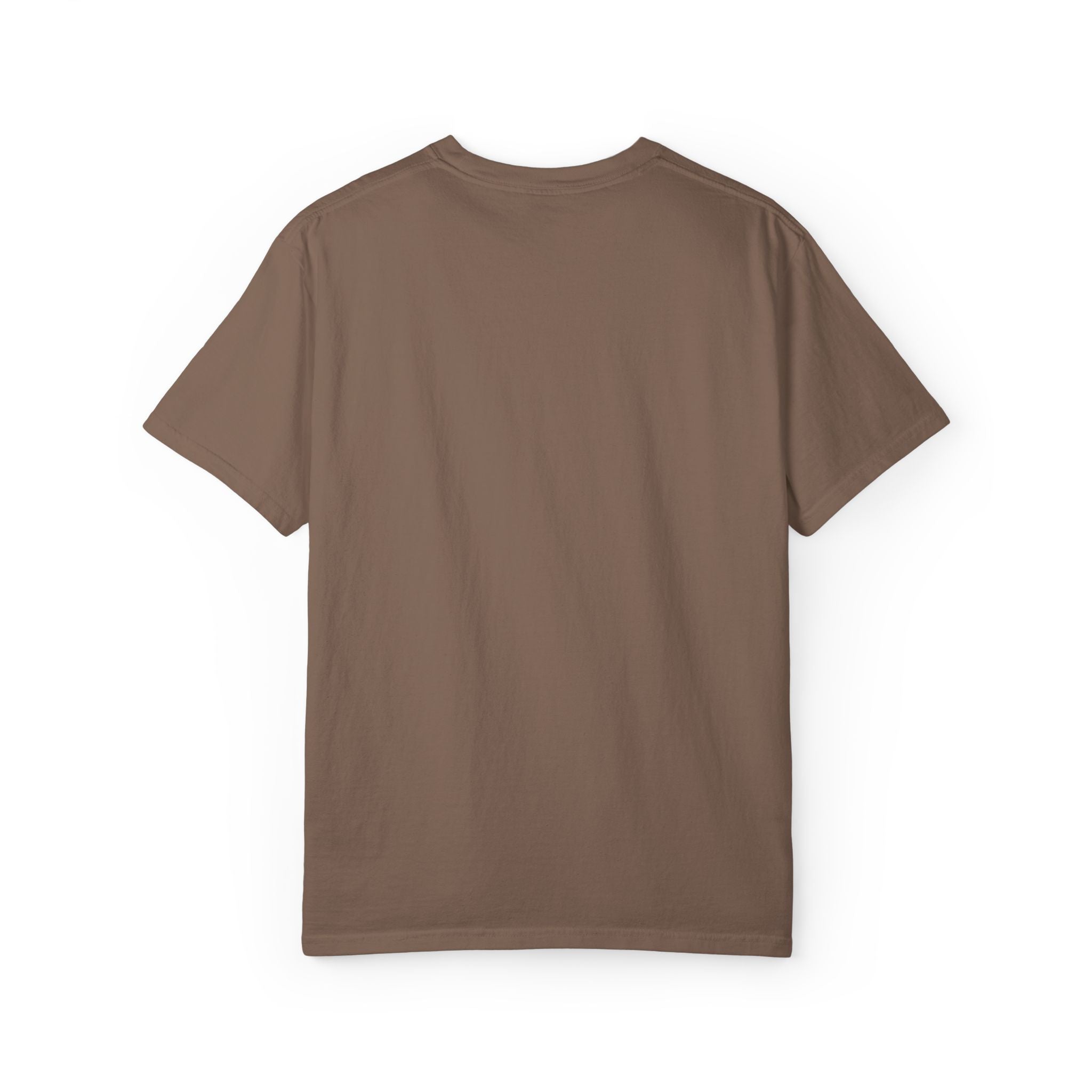 Minimal Heart Chest Tee — Garment-Dyed Coral T-Shirt