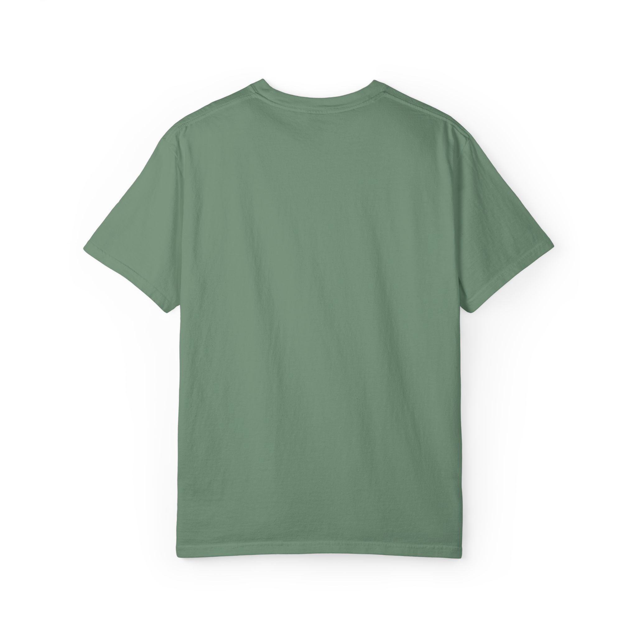 Minimal Heart Chest Tee — Garment-Dyed Coral T-Shirt