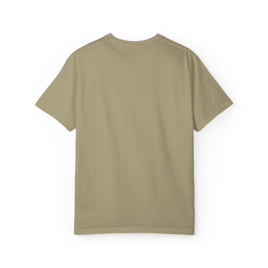 Minimal Heart Chest Tee — Garment-Dyed Coral T-Shirt