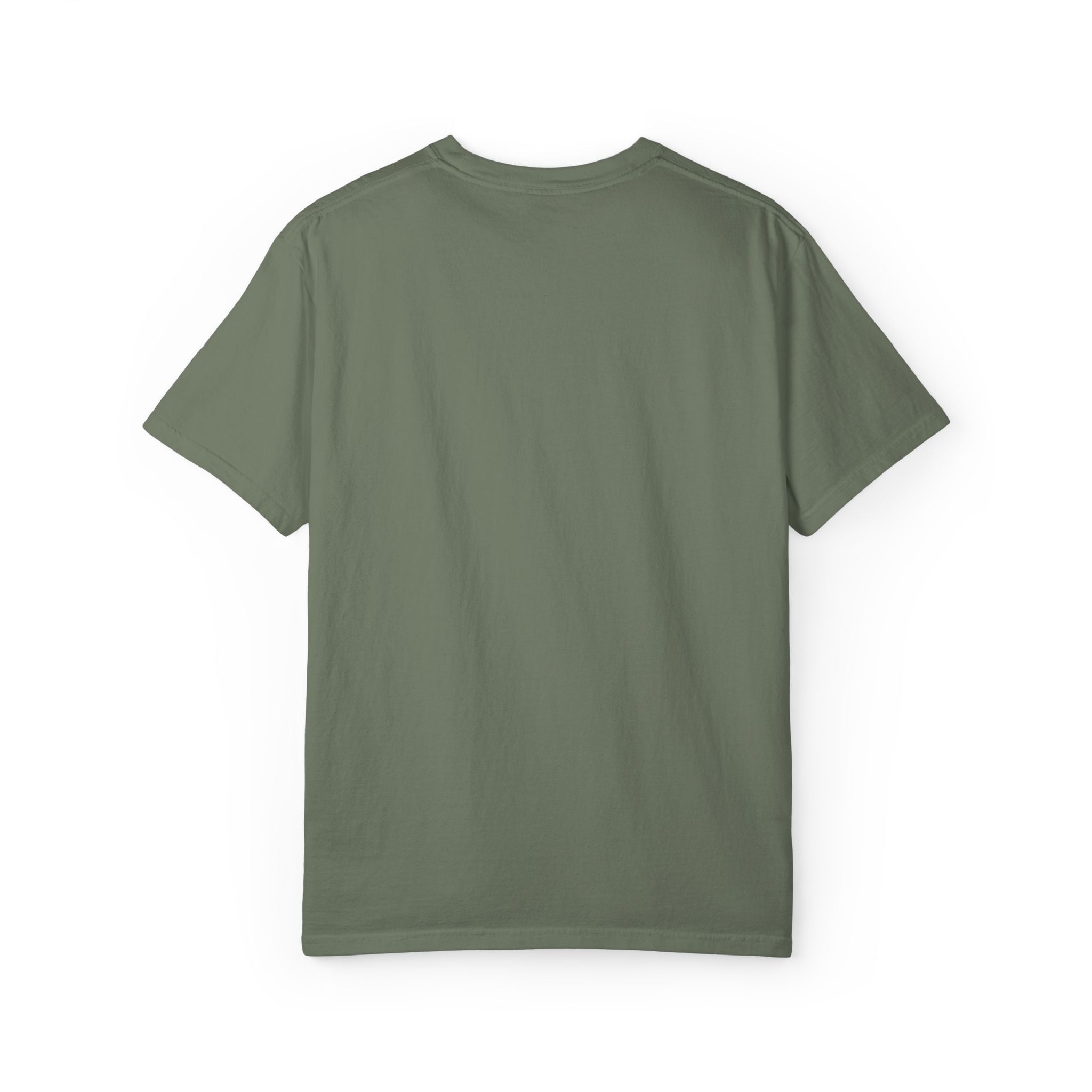 Minimal Heart Chest Tee — Garment-Dyed Coral T-Shirt