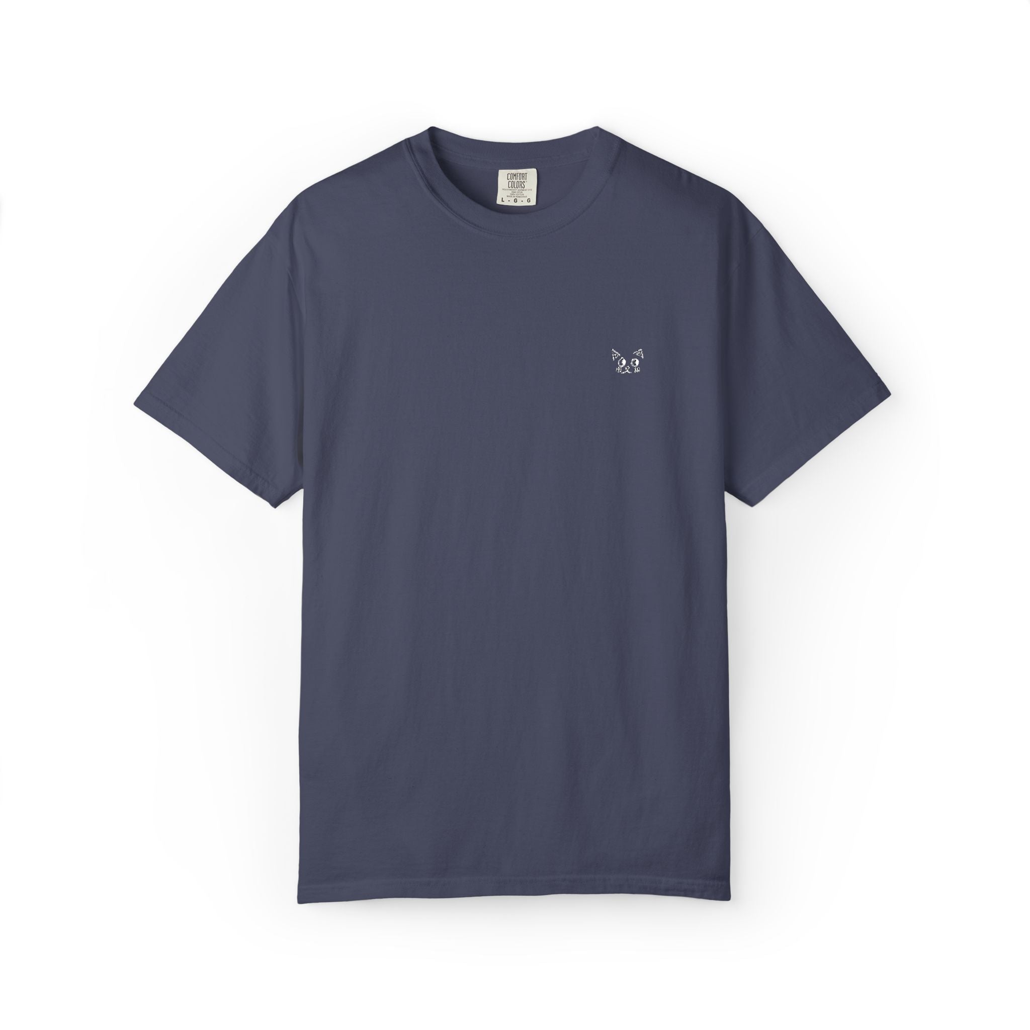 Minimal Heart Chest Tee — Garment-Dyed Coral T-Shirt