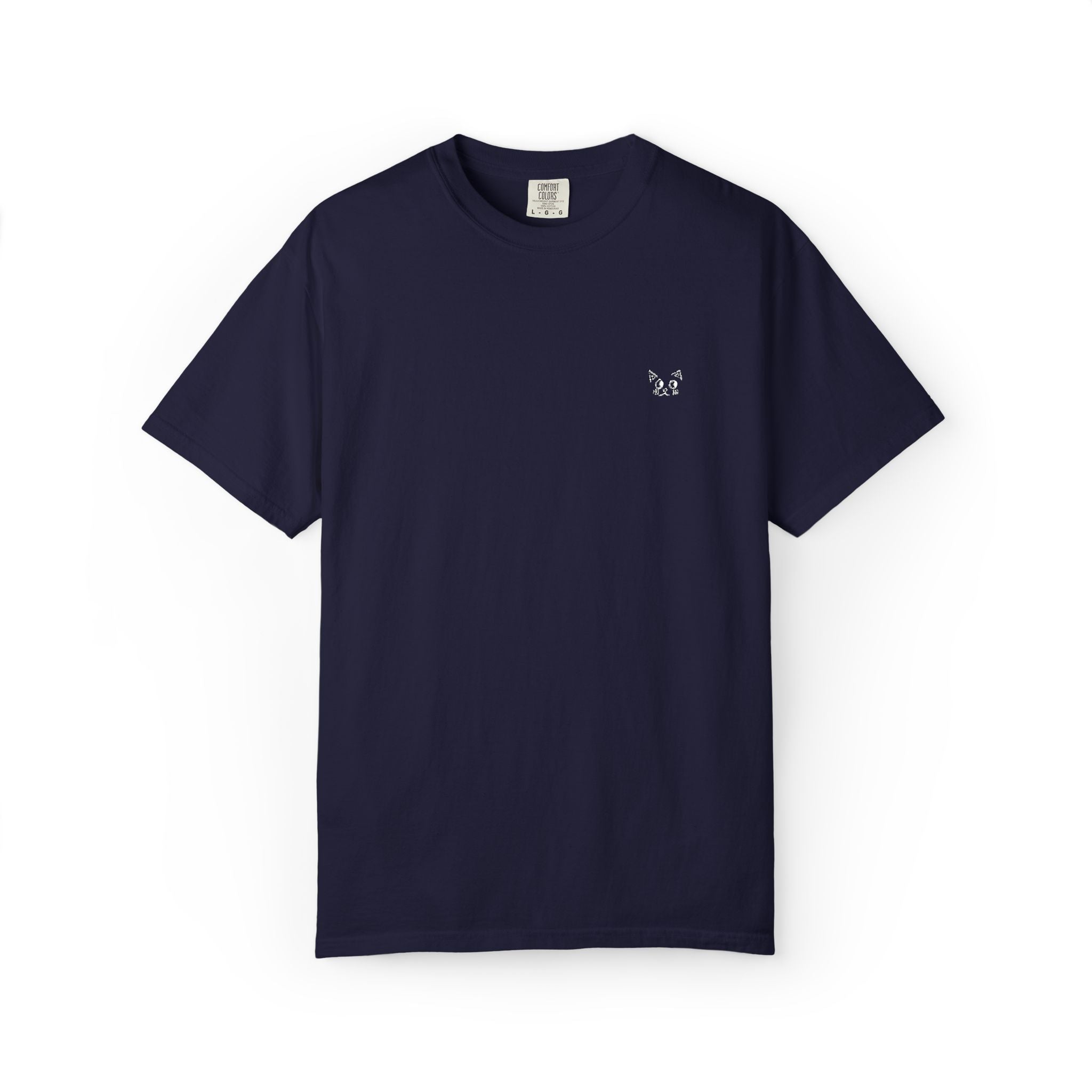Minimal Heart Chest Tee — Garment-Dyed Coral T-Shirt