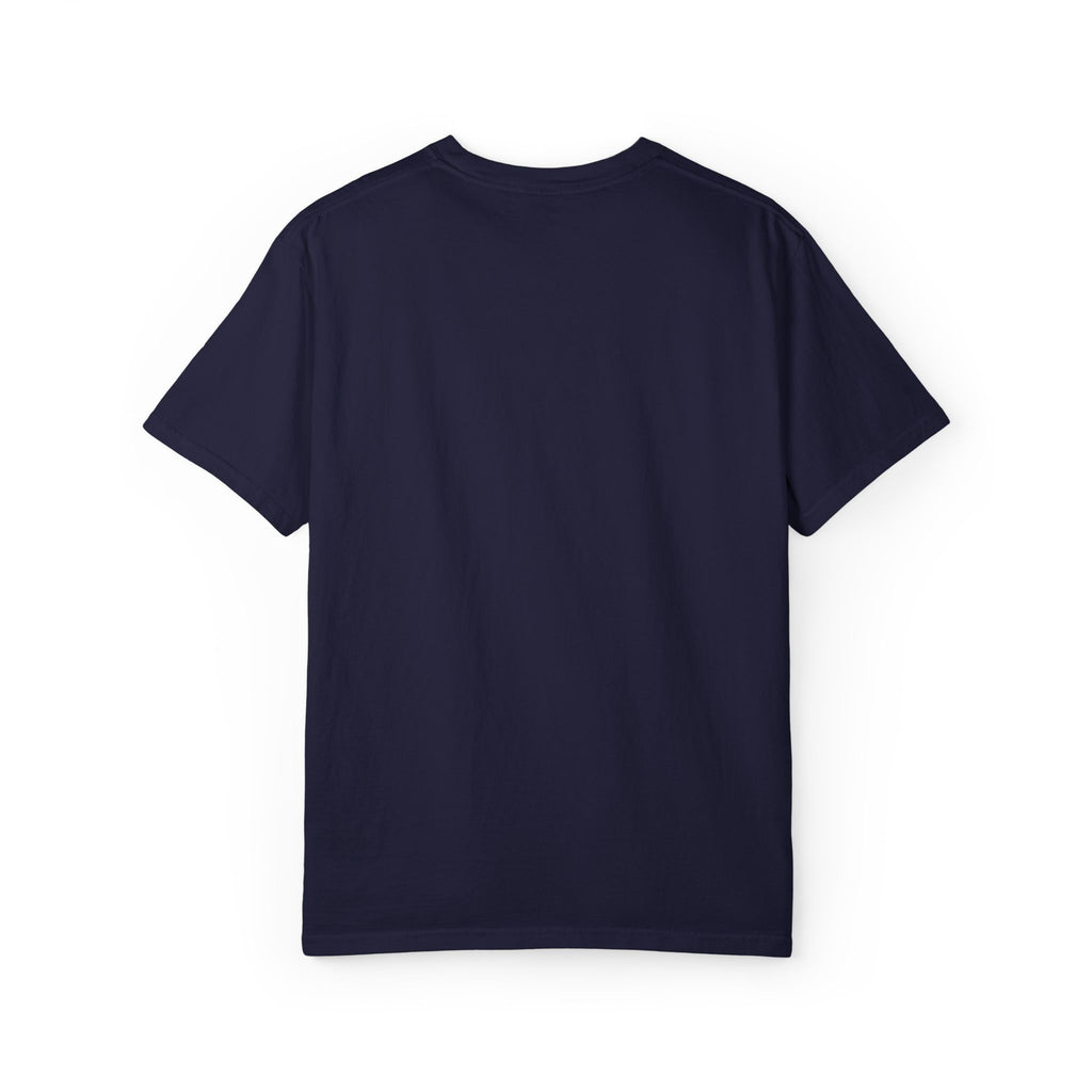 Minimal Heart Chest Tee — Garment-Dyed Coral T-Shirt