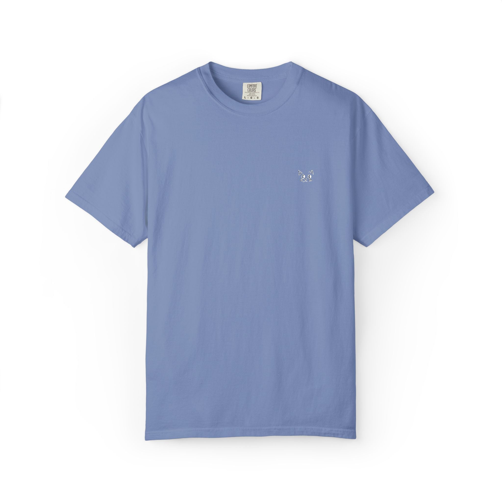 Minimal Heart Chest Tee — Garment-Dyed Coral T-Shirt
