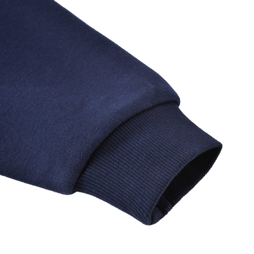 The Batce Fleece Sweatshirt – Kids: garment detail, no print — the sweatshirt itself up close in Navy Blue (Tapstitch sample photo 2 of 4)