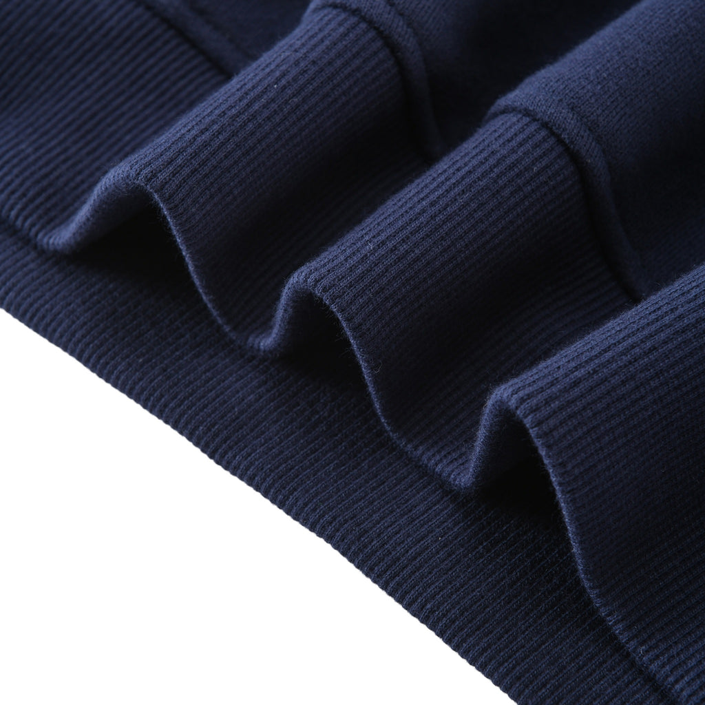 Just Right Full Lettering Fleece Sweatshirt – Kids: garment detail, no print — the sweatshirt itself up close in Navy Blue (Tapstitch sample photo 3 of 4)