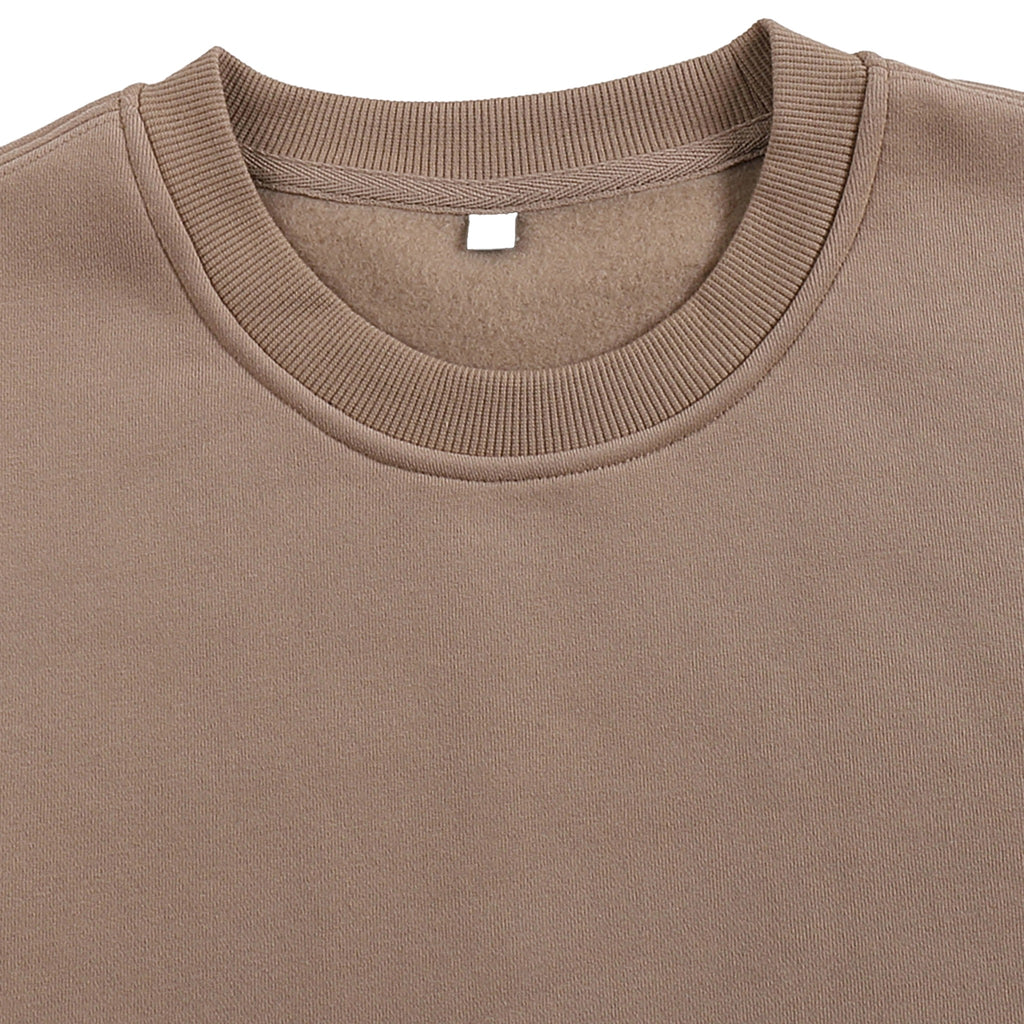The Batce Fleece Sweatshirt – Men's: garment detail, no print — the sweatshirt itself up close in Gray Brown (Tapstitch sample photo 1 of 4)