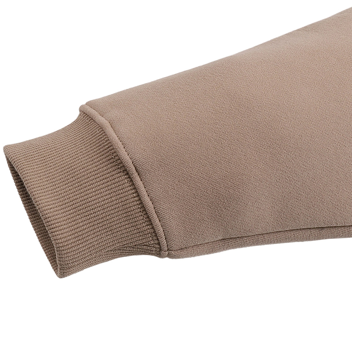 The Batce Fleece Sweatshirt – Men's: garment detail, no print — the sweatshirt itself up close in Gray Brown (Tapstitch sample photo 3 of 4)