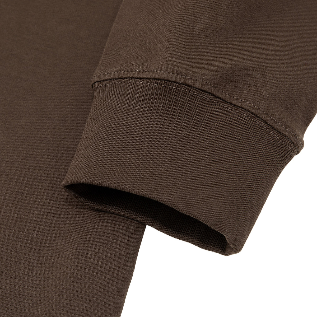 Just Right Long Sleeve T-Shirt – Adult: garment detail, no print — the long-sleeve t-shirt itself up close in Brown (Tapstitch sample photo 2 of 4)