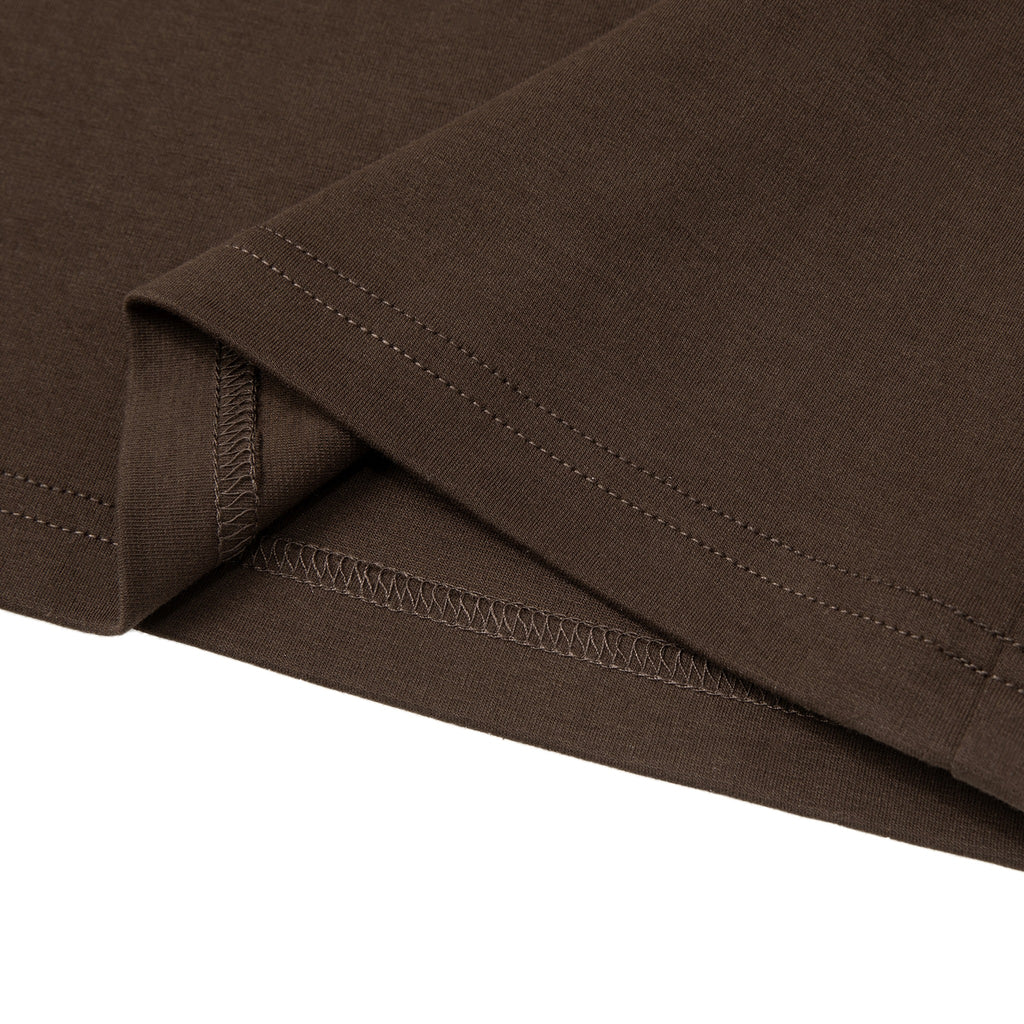 Just Right Long Sleeve T-Shirt – Adult: garment detail, no print — the long-sleeve t-shirt itself up close in Brown (Tapstitch sample photo 3 of 4)