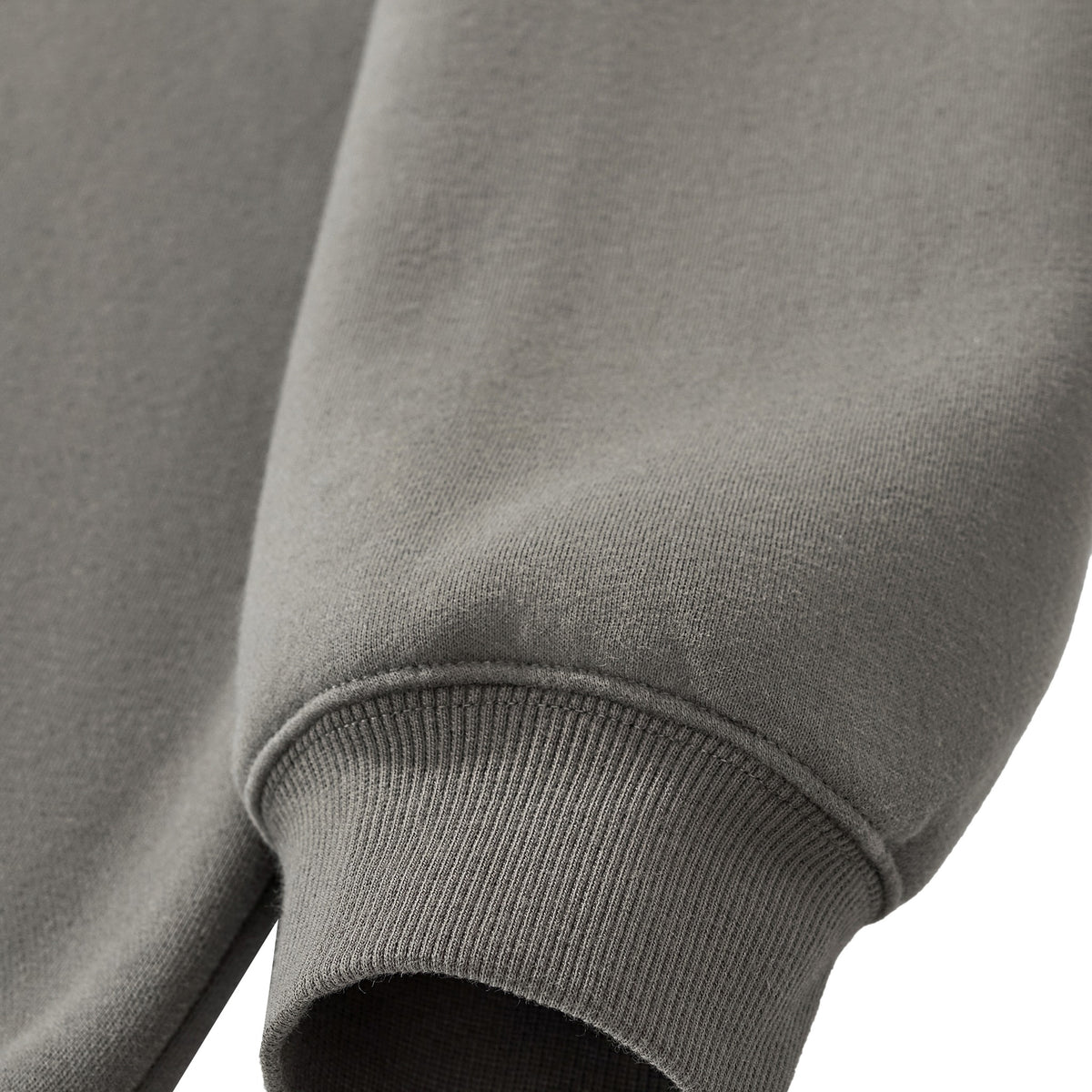 Cherry on Top Cakes Boxy Fleece Hoodie – Adult: garment detail, no print — the hoodie itself up close in Olive Gray (Tapstitch sample photo 2 of 4)