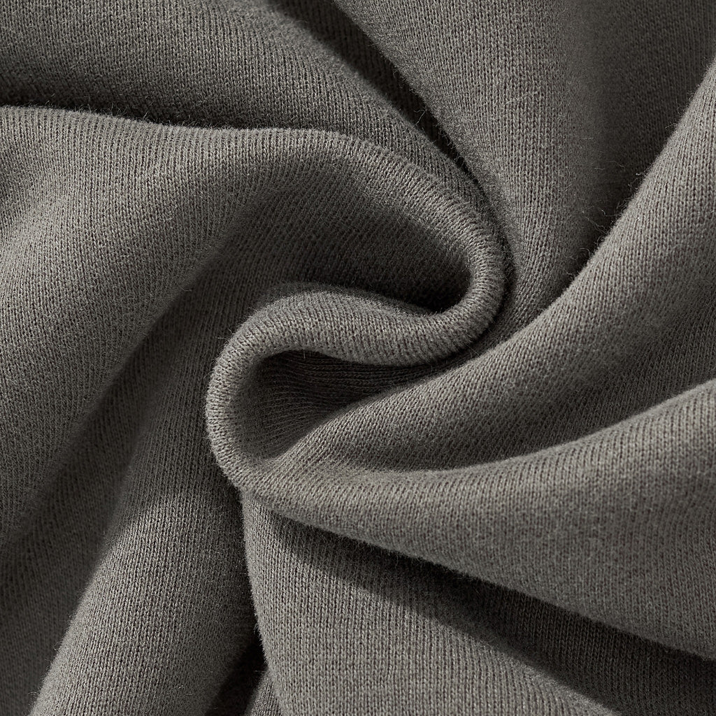 Cherry on Top Lettering Boxy Fleece Hoodie – Adult: garment detail, no print — the hoodie itself up close in Olive Gray (Tapstitch sample photo 4 of 4)