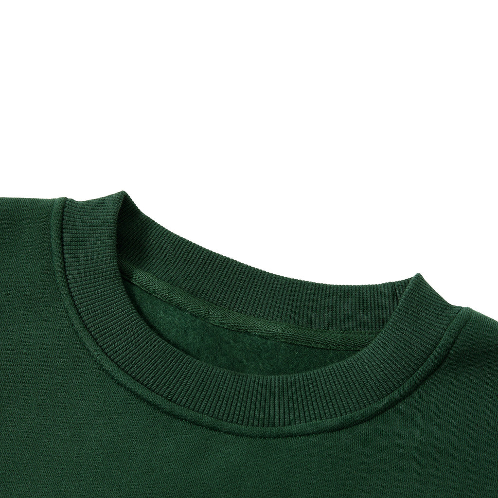 Cherry on Top Cake Stack Boxy Fleece Sweatshirt – Adult: garment detail, no print — the sweatshirt itself up close in Dark Green (Tapstitch sample photo 1 of 4)