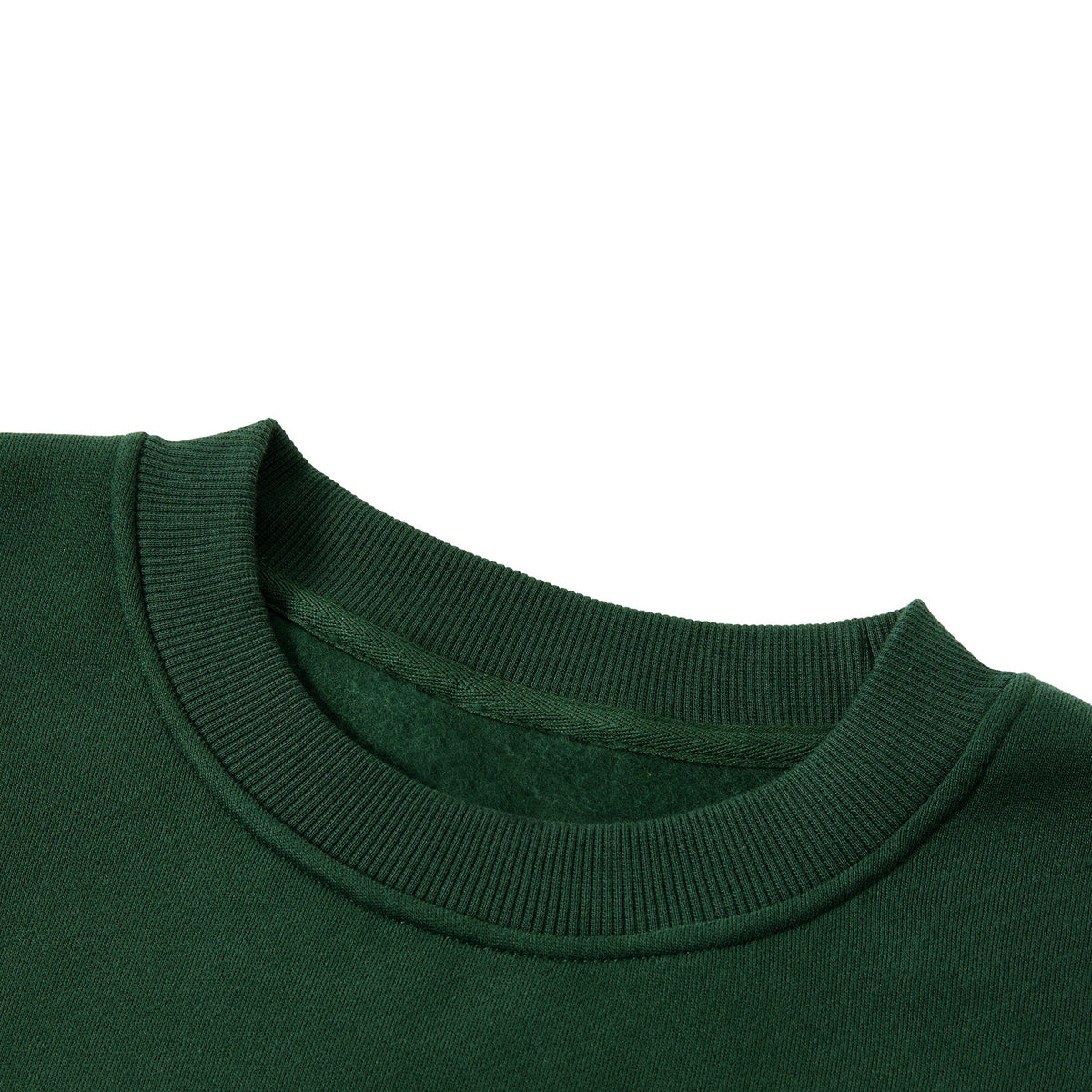 Cherry on Top Cake Stack Boxy Fleece Sweatshirt – Adult: garment detail, no print — the sweatshirt itself up close in Dark Green (Tapstitch sample photo 1 of 4)