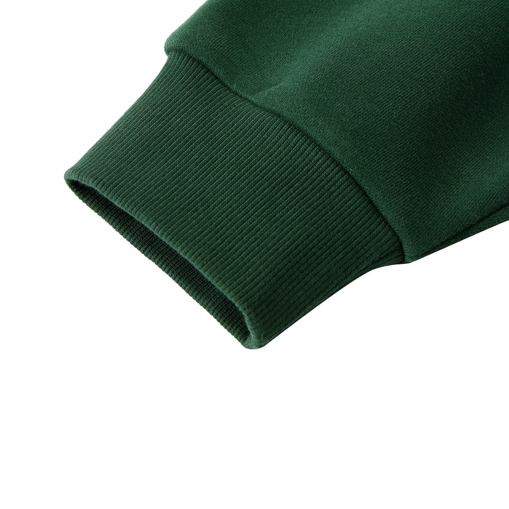 The Batce Boxy Fleece Sweatshirt – Adult: garment detail, no print — the sweatshirt itself up close in Dark Green (Tapstitch sample photo 2 of 4)