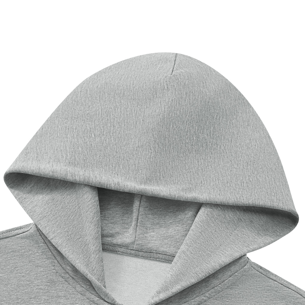 Just Right Minimal Wave Zip Hoodie – Adult: garment detail, no print — the zip hoodie itself up close in Heather Gray (Tapstitch sample photo 1 of 4)