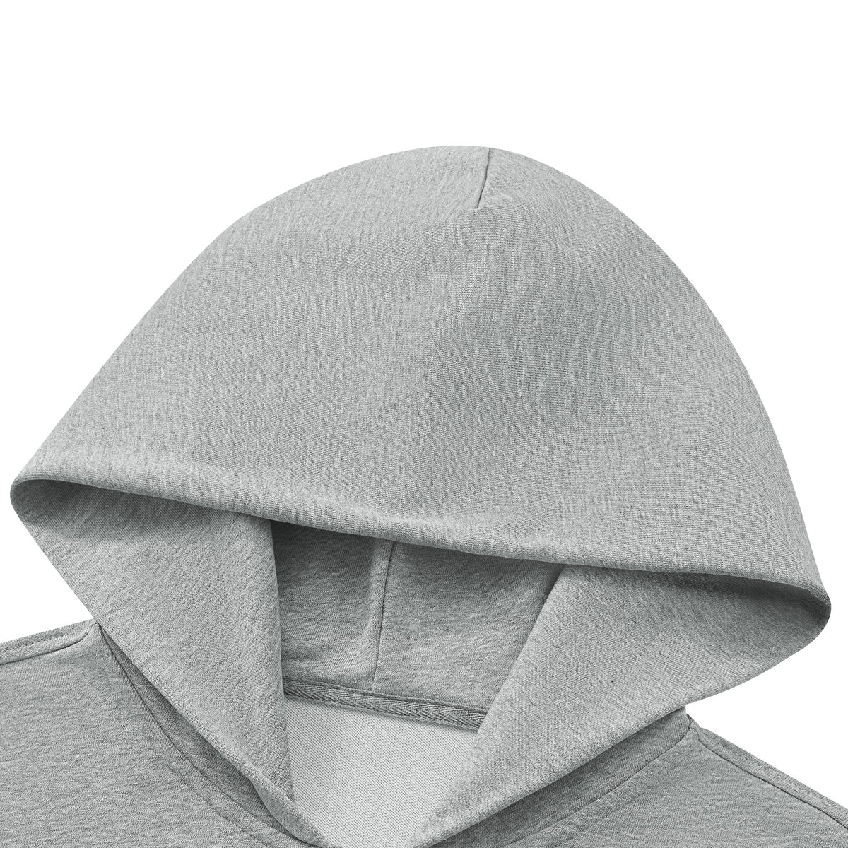 Just Right Minimal Wave Zip Hoodie – Adult: garment detail, no print — the zip hoodie itself up close in Heather Gray (Tapstitch sample photo 1 of 4)