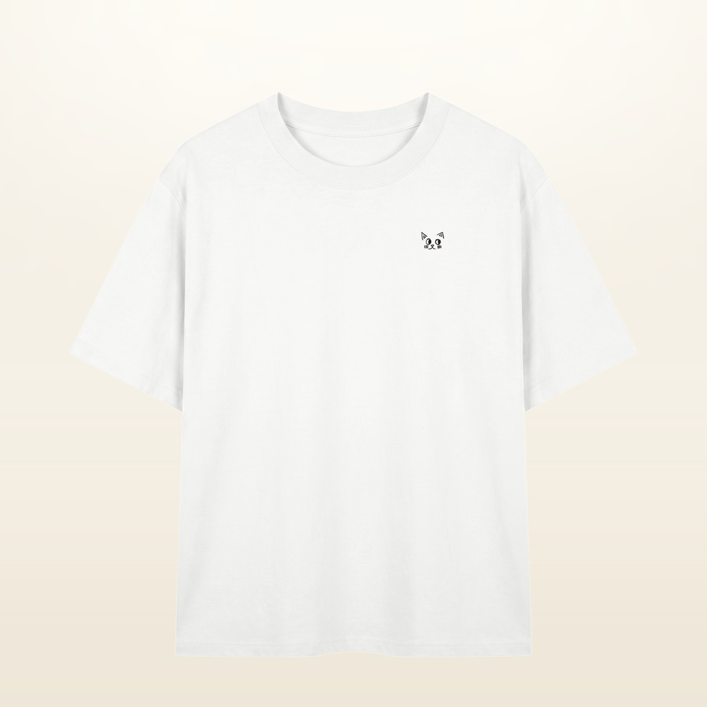 The Batce T-Shirt - Adult in White. One small hand-drawn Batce mark on the chest.