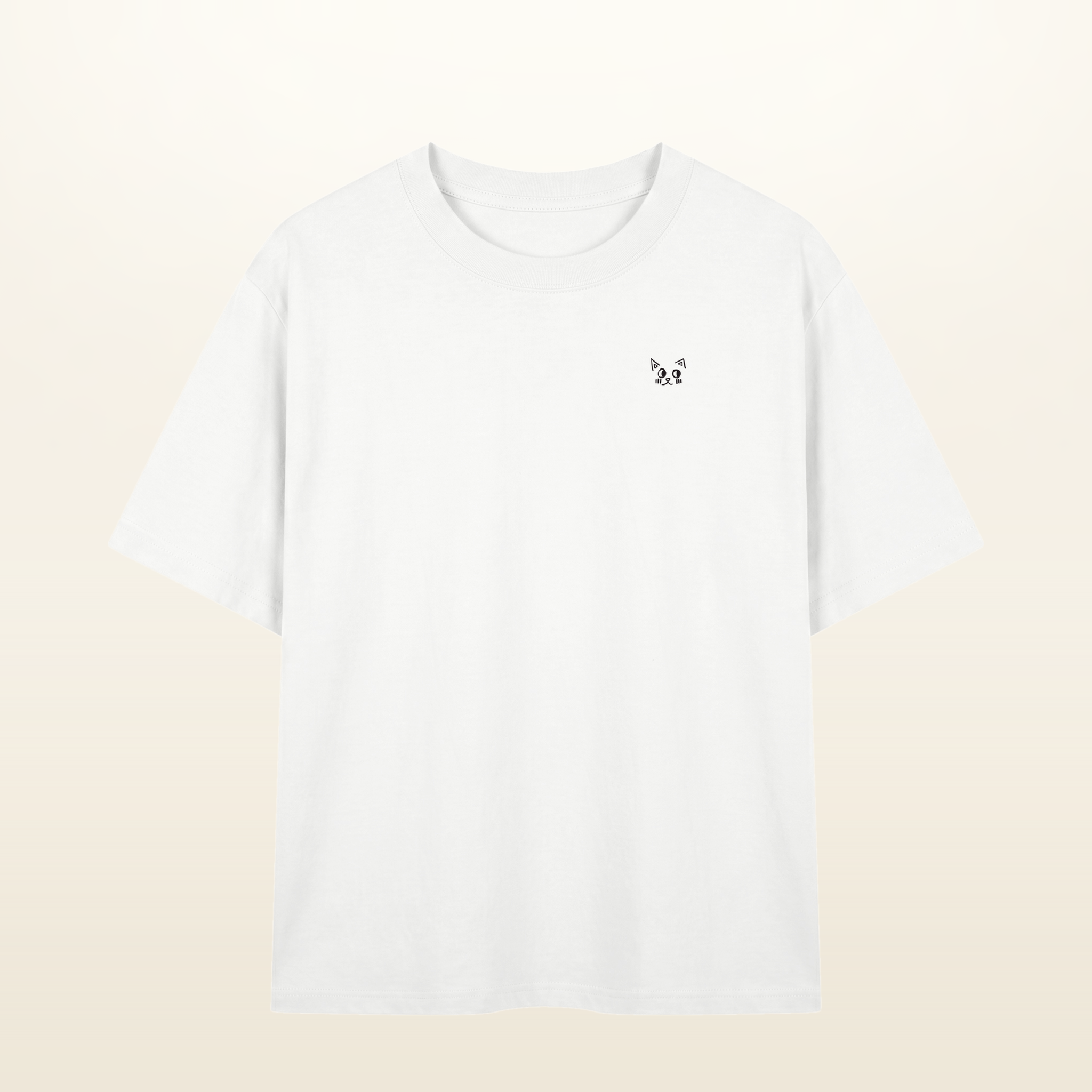 The Batce T-Shirt - Adult in White. One small hand-drawn Batce mark on the chest.