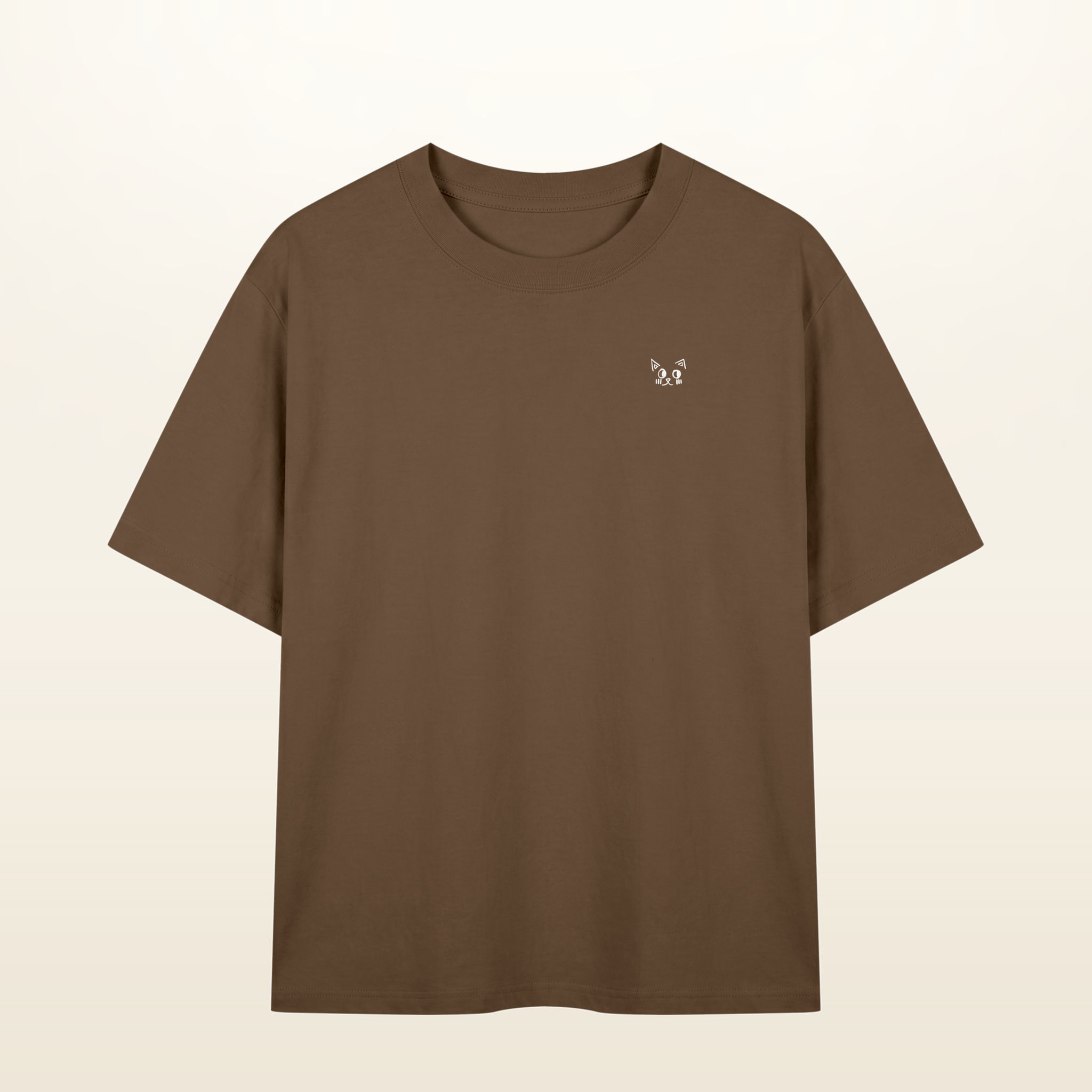 The Batce T-Shirt - Adult in Coffee. White ink mark.